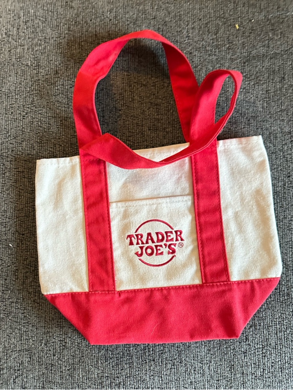 NWT Trader Joe's Mini Tote Bag in Red & White